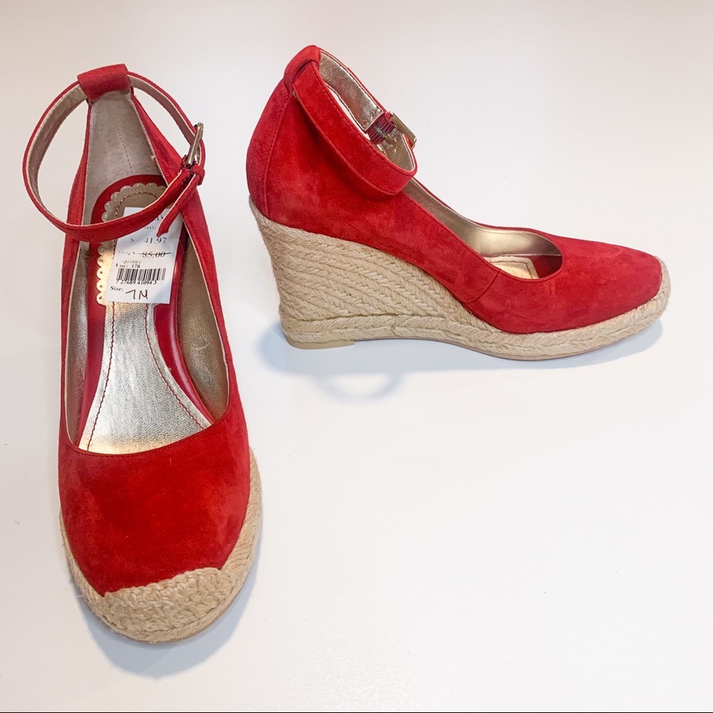 NWT Franco Sarto Quarry Red Espadrille Wedges 7